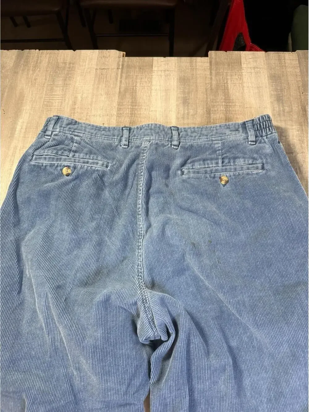 Vintage Eddie Bauer Pants Jeans‎ Blue Pleated Corduroy 90s Wide Leg Men’s 38x30